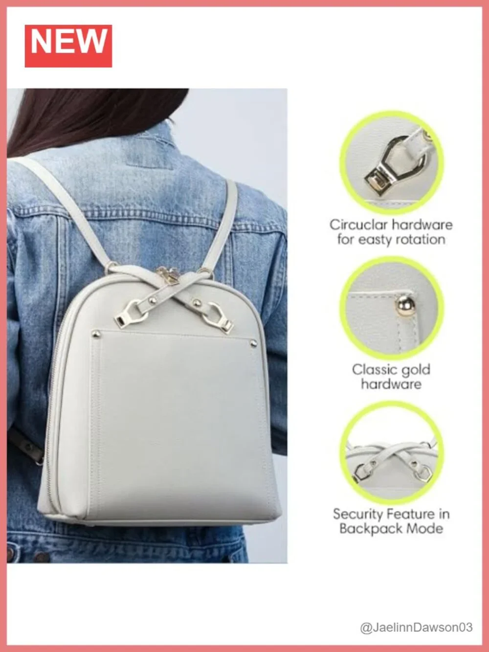 Convertible Backpack Purse Vegan Leather Faux Leather Women's Shoulder Bag